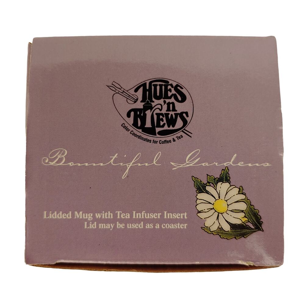 Daisies Hues and Brews Mug / Tea Infuser with Lid may be used as a coaster - Picture 6 of 7